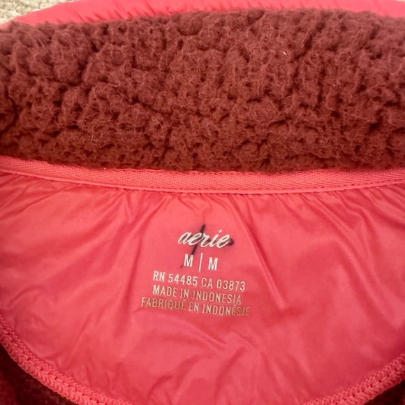 Aerie Burgundy & Pink Sherpa Fleece Jacket - Picture 2 of 4